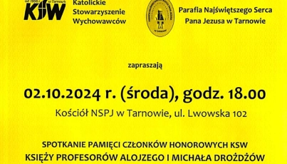 Zapraszamy na spotkanie pamięci członków honorowych KSW księży profesorów Alojzego i Michała Drożdżów